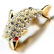Swarovski Crystal Golden Jumping Dolphin Brooches