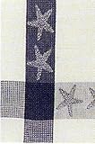 Waffle Weave 100% Cotton Blue Starfish Dishtowel 18" X 28" Set / 6