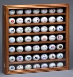 Wood Golf Ball Collector Display Case 48 Balls Walnut Finish