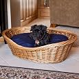Snoozer Wicker Dog Basket and Bed, Large, Navy