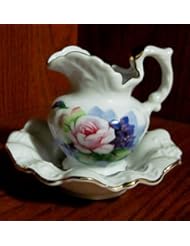 Single Detail Page Misc: Vintage Miniature Hand-Painted Pitcher and Bowl Set by Lefton China Company - Lefton China Company