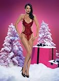 510EVEUit1L. SL160  Halter Beaded And Sequined Applique Teddy Sexy Lingerie   One Size in Red