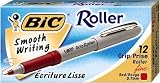 BIC Grip Roller Pen, Red (12 Pens)