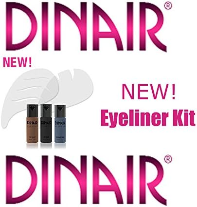 DINAIR AIRBRUSH MAKEUP - Eyeliner Kit with Stencils 3 - 3ml bottles