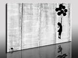 Banksy Kunst auf Leinwand Bild 100x70cm k. Poster ! Bild fertig auf Keilrahmen ! Pop Art Gem�lde Kunstdrucke, Wandbilder, Bilder zur Dekoration - Deko / Top 100 "Banksy" Bilder - Graffiti / Street Art Kunstdrucke