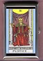 JUSTICE TAROT CARD, COIN GUITAR PICK PILL BOX