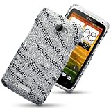 HTC ONE X ZEBRA STRIPED DIAMANTE DISCO BLING BACK COVER BY CELLAPOD CASESby CELLAPOD
