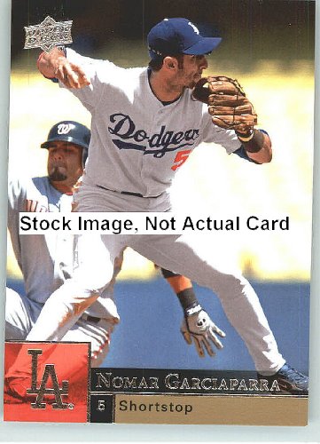 2009 Upper Deck Baseball Card # 198 Nomar Garciaparra ( Dodgers ) MLB Trading Card in a Protrective Screw Down Display Case
