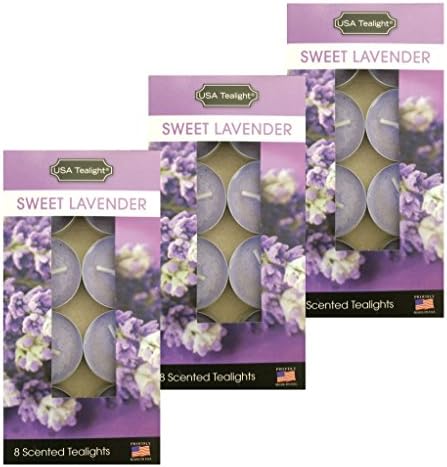 24 USA Tealight Scented Candles (Sweet Lavender)