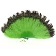 Bright Lime Green Marabou Feather Fan with Peacock Tips