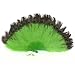 Bright Lime Green Marabou Feather Fan with Peacock Tips