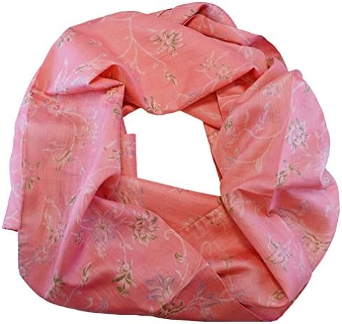 Latitudes Silk Sari Infinity Scarf Pink