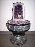 Aqua Amethyst Geode Fountain With Light And Crystal Sphere.