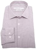 Perry Ellis Mens Premium Grid Plaid Slim Fit Dress Shirt