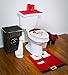 CELLTEK® Santa Toilet Seat Cover, Rug and Tissue box Cover Set (Red)