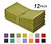 COTTON CRAFT Cloth Napkins - Set of 12 Solid Color Cotton Everyday Lunch Dinner Napkin - Fall Harvest Christmas Holiday Birthday Party Gift Soft Washable Reusable Napkin - Oversized 20x20 - Moss Green