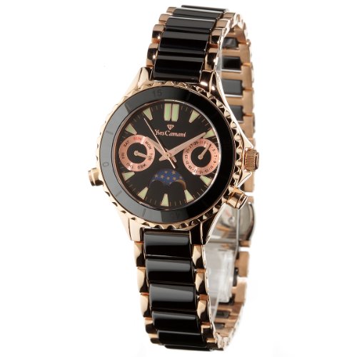 Yves Camani Gold Moon Ceramic - 16979L-R - Montre phases de lune - Femme - Quartz Analogique - Acier inoxydable dore a l