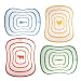 SiliconeZone Non-Skid Flexible Set Of 4 Picto-Boards, Blue Fish, Yellow Chick, Red Cow, Green Carrot