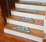 Washable Non-Skid Carpet Stair Treads - Green Vine (13)