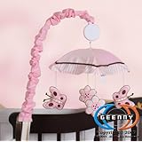 GEENNY Musical Mobile For Boutique Pink Brown Butterfly CRIB BEDDING SET