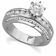 18K White Gold Diamond Engagement Ring Semimount - CENTER STONE NOT INCLUDED - 1.10 Ct.