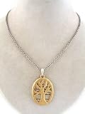 Fashion Jewelry ~ Two Tone Tree Pendant Necklace (Style#:ON0010)