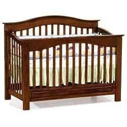 Antique Walnut Atlantic Furniture Windsor 4-in-1 Convertible Wood Baby Crib