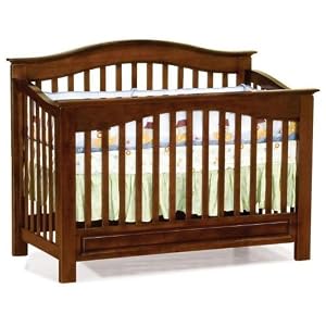 Antique Walnut Atlantic Furniture Windsor 4-in-1 Convertible Wood Baby Crib