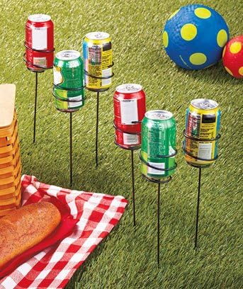 Keep Your Drinks Secure with a Set of 6 Outdoor Can Holders - 12-3/4 Inches X 2-3/4 Inches Dia.