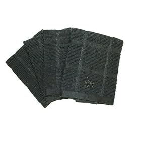 Calphalon 4-Piece Solid Dish Cloth Set, Black Licorice by Calphalon