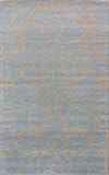 Modern Area Rugs 5x8 Handmade Bold Damask Light Blue