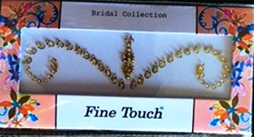 Lightahead® 1 LARGE PACK BOLLYWOOD HEAD BINDI TATTOO INDIAN ART RHINESTONE STICKON REUSEABLE (GOLD)
