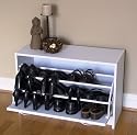 Deluxe Single Shoe Cabinet- White Finish