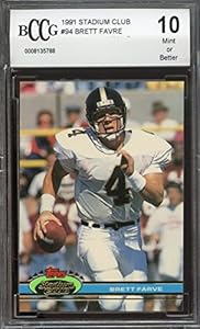 1991 stadium club #94 BRETT FAVRE packers rookie BGS BCCG 10 Graded Card