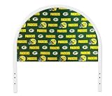 New Twin Size Children's Youth White Metal Headboard with Custom Green Bay Packers NFL Upholstered Headboard