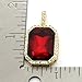 Mens Gold Plated Iced Out Black Octagon Ruby Pendant With 3mm 24