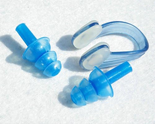 Swimming Nose Clip Ear Plugs For Kids Adult Water Sports Guard (Blue)