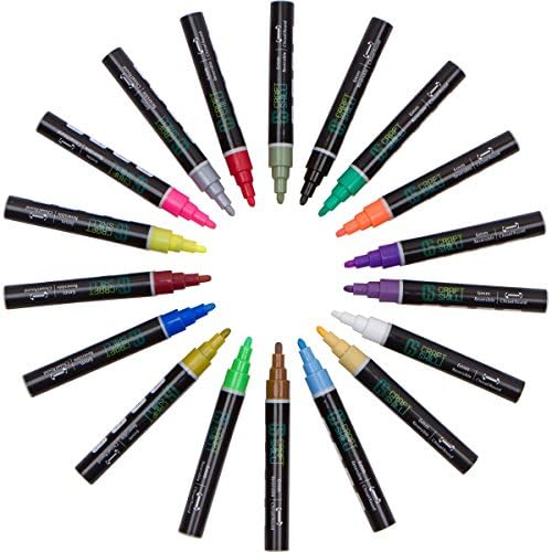 CraftSkill Dry Erase Markers for Kids - Liquid Chalk Markers 6 EXTRA Tips (18 Pack)