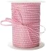 May Arts 1/8-Inch Wide Ribbon, Pink with White Stitched Center
