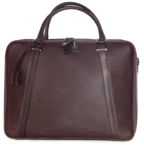 Fendi Brown Woven Leather Computer Bag 7VA191-VXX-F0XE4