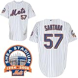 New York Mets Authentic Johan Santana Home Jersey W/2008 Shea Stadium Commemorative Patch Size 52