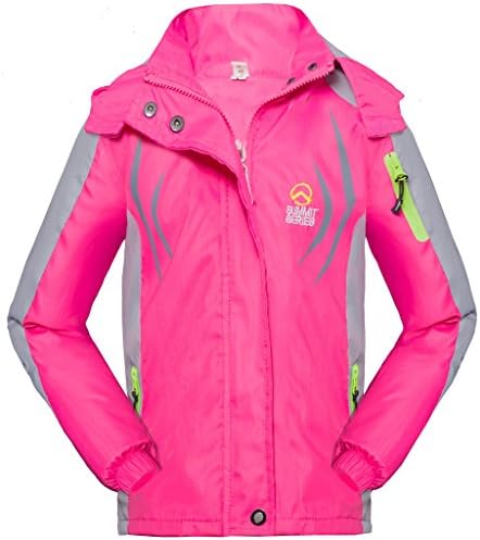 Roseate Girls Waterproof Jacket Sport Lightweight Outerwear Hot Pink 10