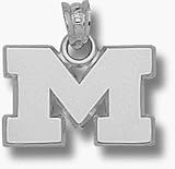 Michigan Wolverines 1/2 M Pendant - 10KT White Gold Jewelry