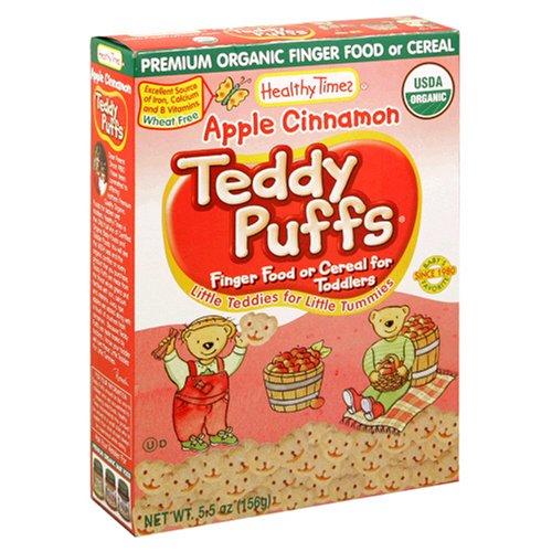 Healthy Times Teddy Puffs Finger Food or Cereal for Toddlers, Apple Cinnamon, 5.5-Ounce... by Healthy Times