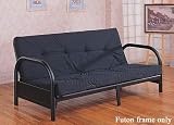 Coaster Metal Full Size Futon Frame with Small Armrest in Black