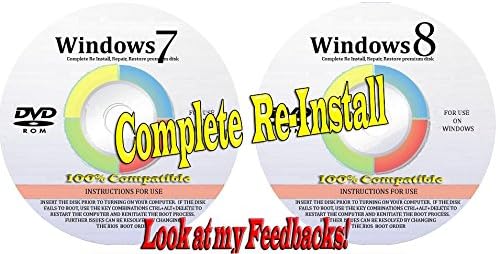 TOTAL COMPLETE [2 DISK SET] Re INSTALL Repair Restore WINDOWS 7 64 bit "HOME, PROFESSIONAL & ULTIMATE" & WINDOWS 8 64 bit "HOME, PROFESSIONAL & ENTERPRISE" Premium DVD Disks