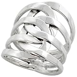 SterlingSilverHandMadeFreeformWireRing,15/16