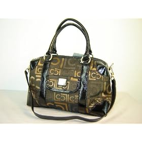 Liz Claiborne Heritage Satchel Handbag (Black Brown)