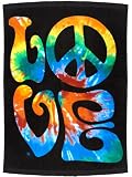 HUGE Love & Peace Tie Dye Beach Towel