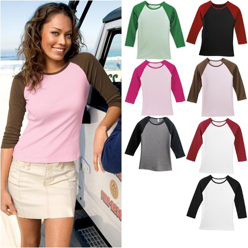 District Threads - Ladies 3/4 Sleeve Raglan T